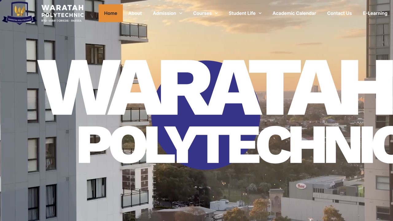 Website preview of Waratah Institute